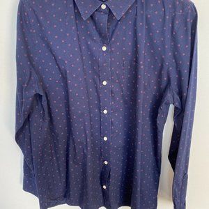 Gap Factory Fitted Boyfriend Shirt Blue